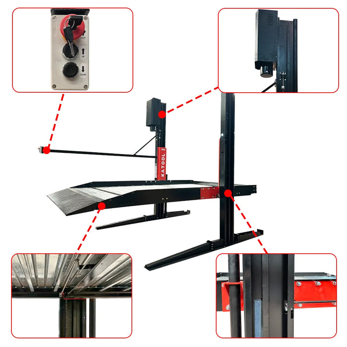 Katool KT-P2700 Two-Post Platform Parking Lift 6,600 lbs
