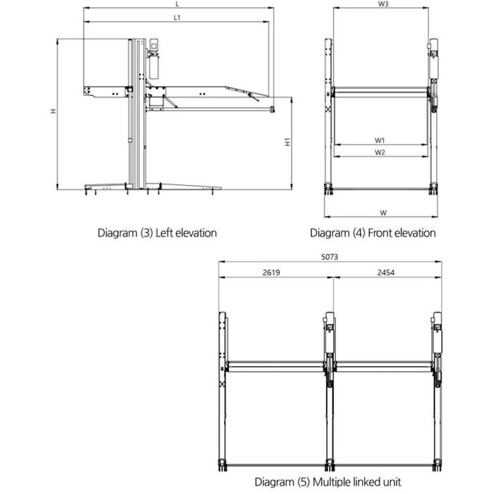 Katool KT-P2700 Two-Post Platform Parking Lift 6,600 lbs