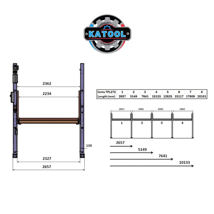 Katool KT-P2700 Two-Post Platform Parking Lift 6,600 lb