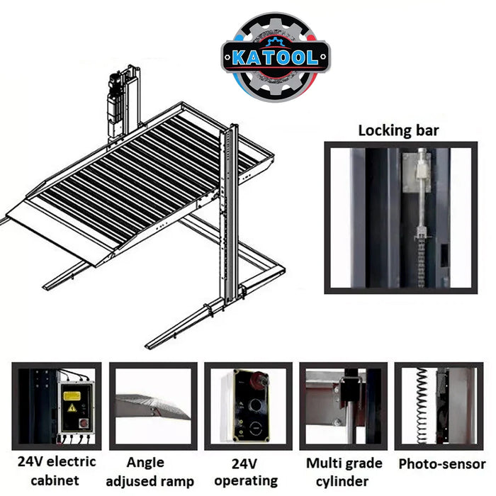 Katool KT-P2700 Two-Post Platform Parking Lift 6,600 lbs