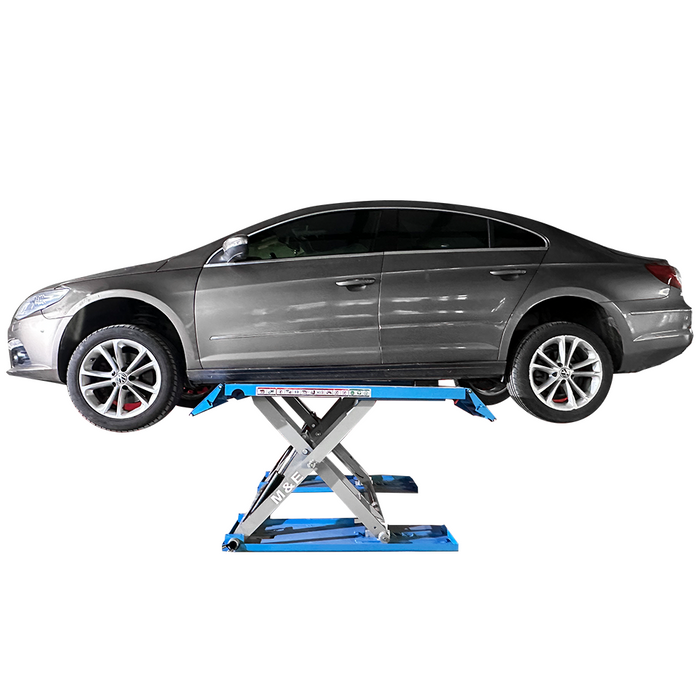 M&E Mid-Rise Scissor Lift 7,700 lb 220V Pneumatic Release Platform Lift