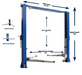 Tuxedo TP10KAC-DX Two Post Clear Floor Lift 10,000 lb Bi-Symmetric
