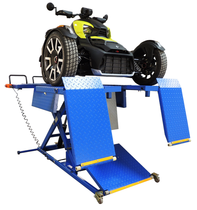 iDEAL A-2200IEH-XR Electric Hydraulic ATV Lift Bench 2,200 lb Retractable Ramp