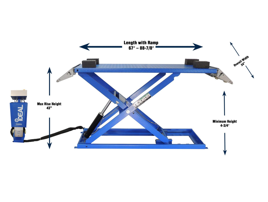 iDEAL UF-2500EH-X Pro-Series Electric Hydraulic UTV Frame Lift 2,500 lb Frame Engaging