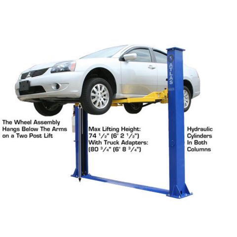 Atlas 9KBPX-FPD 2 Post Lift 9000 lb Baseplate Low Ceiling